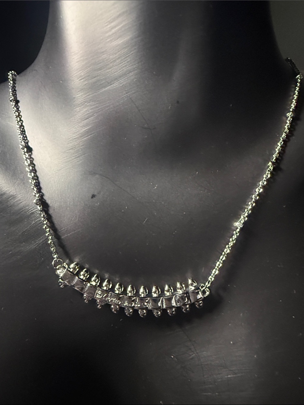 Silver Crystal Bar Necklace - Women Jewelry